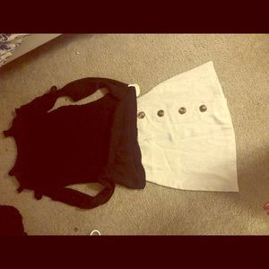 Tan skirt with buttons down side